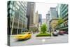 Yellow cab and cars on Park Avenue, Manhattan, New York City, United States of America, North Ameri-Fraser Hall-Stretched Canvas