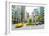 Yellow cab and cars on Park Avenue, Manhattan, New York City, United States of America, North Ameri-Fraser Hall-Framed Photographic Print