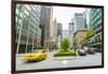 Yellow cab and cars on Park Avenue, Manhattan, New York City, United States of America, North Ameri-Fraser Hall-Framed Photographic Print