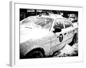 Yellow Cab in the Snow-Philippe Hugonnard-Framed Photographic Print