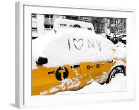 Yellow Cab in the Snow-Philippe Hugonnard-Framed Photographic Print