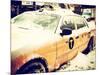 Yellow Cab in the Snow-Philippe Hugonnard-Mounted Photographic Print