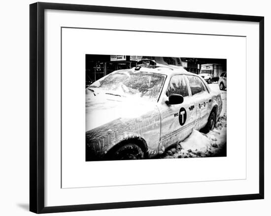 Yellow Cab in the Snow-Philippe Hugonnard-Framed Art Print