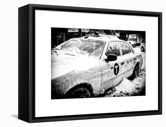 Yellow Cab in the Snow-Philippe Hugonnard-Framed Stretched Canvas