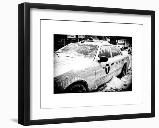 Yellow Cab in the Snow-Philippe Hugonnard-Framed Art Print