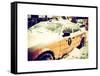 Yellow Cab in the Snow-Philippe Hugonnard-Framed Stretched Canvas