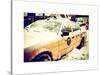 Yellow Cab in the Snow-Philippe Hugonnard-Stretched Canvas