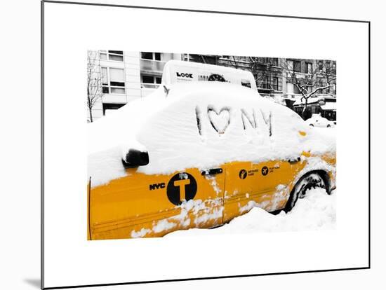 Yellow Cab in the Snow-Philippe Hugonnard-Mounted Art Print