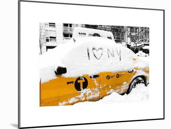 Yellow Cab in the Snow-Philippe Hugonnard-Mounted Art Print