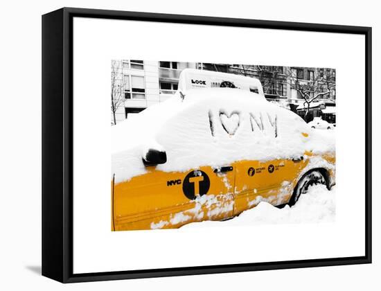 Yellow Cab in the Snow-Philippe Hugonnard-Framed Stretched Canvas