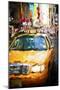 Yellow Cab - In the Style of Oil Painting-Philippe Hugonnard-Mounted Giclee Print