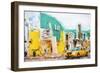 Yellow Cab - In the Style of Oil Painting-Philippe Hugonnard-Framed Giclee Print