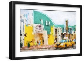 Yellow Cab - In the Style of Oil Painting-Philippe Hugonnard-Framed Giclee Print