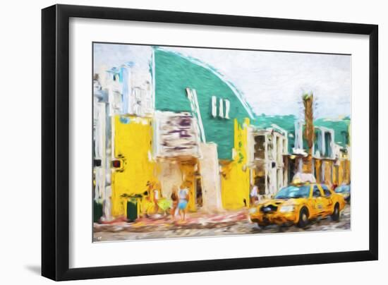 Yellow Cab - In the Style of Oil Painting-Philippe Hugonnard-Framed Giclee Print