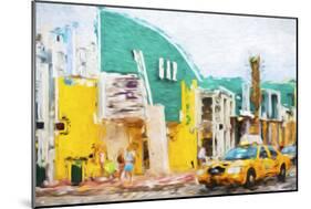 Yellow Cab - In the Style of Oil Painting-Philippe Hugonnard-Mounted Giclee Print