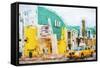 Yellow Cab - In the Style of Oil Painting-Philippe Hugonnard-Framed Stretched Canvas