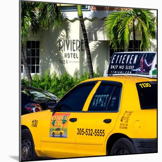 Yellow Cab of Miami Beach - Florida-Philippe Hugonnard-Mounted Photographic Print