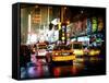 Yellow Cab on 7th Avenue at Times Square by Night-Philippe Hugonnard-Framed Stretched Canvas