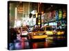 Yellow Cab on 7th Avenue at Times Square by Night-Philippe Hugonnard-Stretched Canvas
