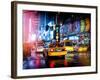 Yellow Cab on 7th Avenue at Times Square by Night-Philippe Hugonnard-Framed Photographic Print