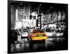 Yellow Cab on 7th Avenue at Times Square by Night-Philippe Hugonnard-Framed Photographic Print