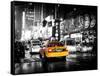 Yellow Cab on 7th Avenue at Times Square by Night-Philippe Hugonnard-Framed Stretched Canvas