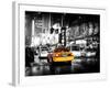 Yellow Cab on 7th Avenue at Times Square by Night-Philippe Hugonnard-Framed Photographic Print