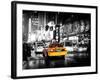 Yellow Cab on 7th Avenue at Times Square by Night-Philippe Hugonnard-Framed Photographic Print