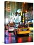 Yellow Cab on 7th Avenue at Times Square by Night-Philippe Hugonnard-Stretched Canvas