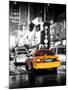 Yellow Cab on 7th Avenue at Times Square by Night-Philippe Hugonnard-Mounted Photographic Print