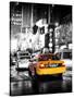 Yellow Cab on 7th Avenue at Times Square by Night-Philippe Hugonnard-Stretched Canvas