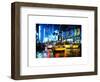 Yellow Cab on 7th Avenue at Times Square by Night-Philippe Hugonnard-Framed Art Print