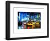 Yellow Cab on 7th Avenue at Times Square by Night-Philippe Hugonnard-Framed Art Print