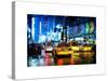 Yellow Cab on 7th Avenue at Times Square by Night-Philippe Hugonnard-Stretched Canvas