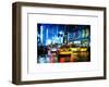 Yellow Cab on 7th Avenue at Times Square by Night-Philippe Hugonnard-Framed Art Print