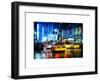 Yellow Cab on 7th Avenue at Times Square by Night-Philippe Hugonnard-Framed Art Print