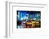 Yellow Cab on 7th Avenue at Times Square by Night-Philippe Hugonnard-Framed Art Print