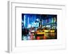 Yellow Cab on 7th Avenue at Times Square by Night-Philippe Hugonnard-Framed Art Print