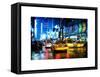 Yellow Cab on 7th Avenue at Times Square by Night-Philippe Hugonnard-Framed Stretched Canvas