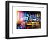 Yellow Cab on 7th Avenue at Times Square by Night-Philippe Hugonnard-Framed Art Print
