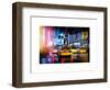 Yellow Cab on 7th Avenue at Times Square by Night-Philippe Hugonnard-Framed Art Print