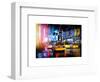 Yellow Cab on 7th Avenue at Times Square by Night-Philippe Hugonnard-Framed Art Print