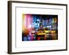 Yellow Cab on 7th Avenue at Times Square by Night-Philippe Hugonnard-Framed Art Print