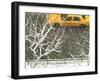 Yellow cab on Park Avenue in a snowstorm-Bo Zaunders-Framed Premium Photographic Print