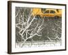 Yellow cab on Park Avenue in a snowstorm-Bo Zaunders-Framed Photographic Print