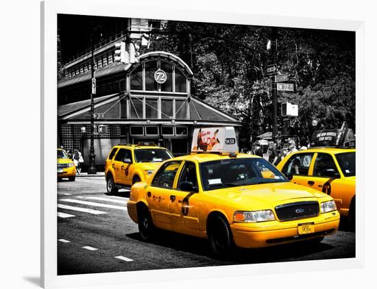 Yellow Cabs, 72nd Street, IRT Broadway Subway Station, Upper West Side of Manhattan, New York-Philippe Hugonnard-Framed Photographic Print