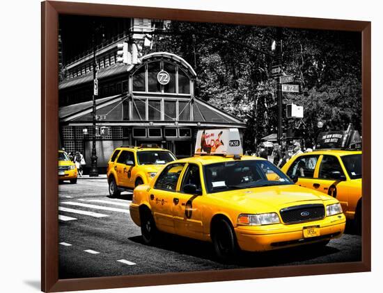 Yellow Cabs, 72nd Street, IRT Broadway Subway Station, Upper West Side of Manhattan, New York-Philippe Hugonnard-Framed Photographic Print