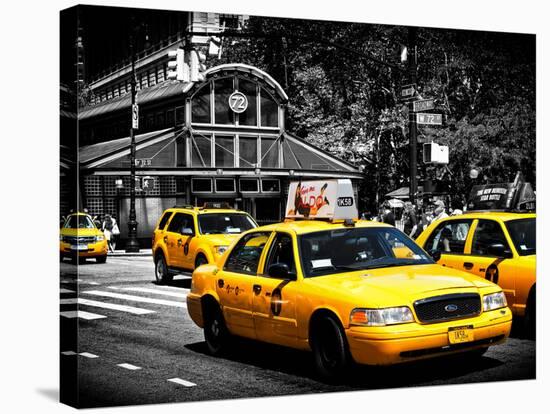 Yellow Cabs, 72nd Street, IRT Broadway Subway Station, Upper West Side of Manhattan, New York-Philippe Hugonnard-Stretched Canvas