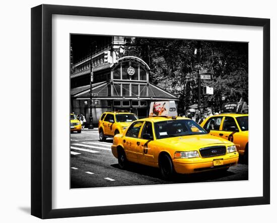 Yellow Cabs, 72nd Street, IRT Broadway Subway Station, Upper West Side of Manhattan, New York-Philippe Hugonnard-Framed Photographic Print