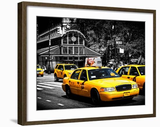 Yellow Cabs, 72nd Street, IRT Broadway Subway Station, Upper West Side of Manhattan, New York-Philippe Hugonnard-Framed Photographic Print